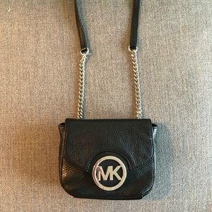 Michael Kors Crossbody Handbag in Black and Silver